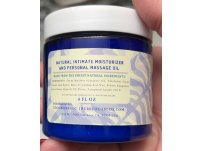 Bliss Natural Intimate Moisturizer & Personal Massage Oil, Coconut Oil, 4 fl oz