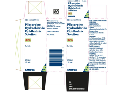 Pilocarpine Hydrochloride Ophthalmic Solution 4%, 15 mL, Sandoz (RX)