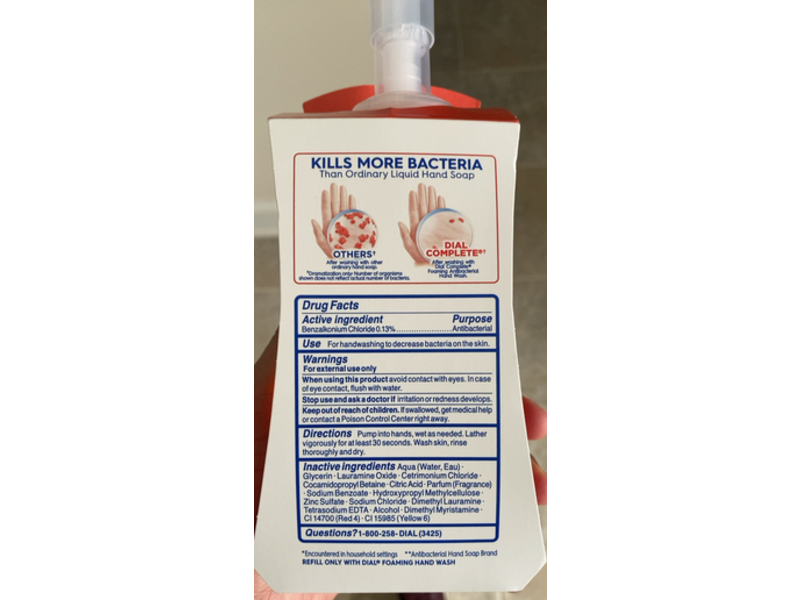 Dial Complete Foaming Antibacterial Hand Wash, Citrus, 10 fl oz/296 mL