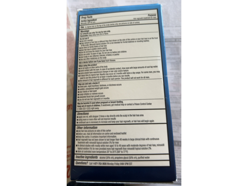 Walgreens Minoxidil Topical Solution, USP 5%, Hair Regrowth Treatment, 2 fl oz/60 mL