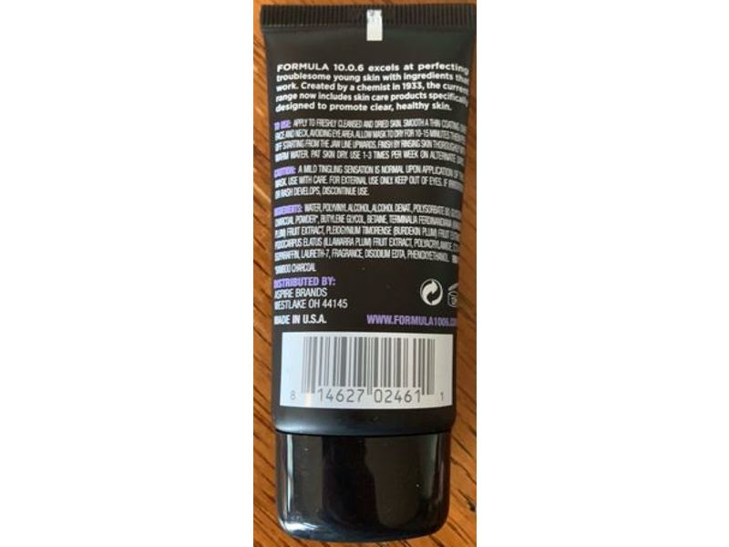Formula 10.0.6 Draw It All Out Skin-Detoxing Charcoal + Plum Peel Mask, 1 fl oz/30 mL