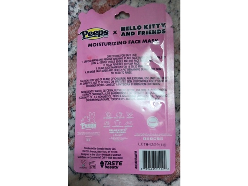 Taste Beauty Hello Kitty & Friends Face Mask, Mashmallow Scented, 0.67 fl oz/20 mL