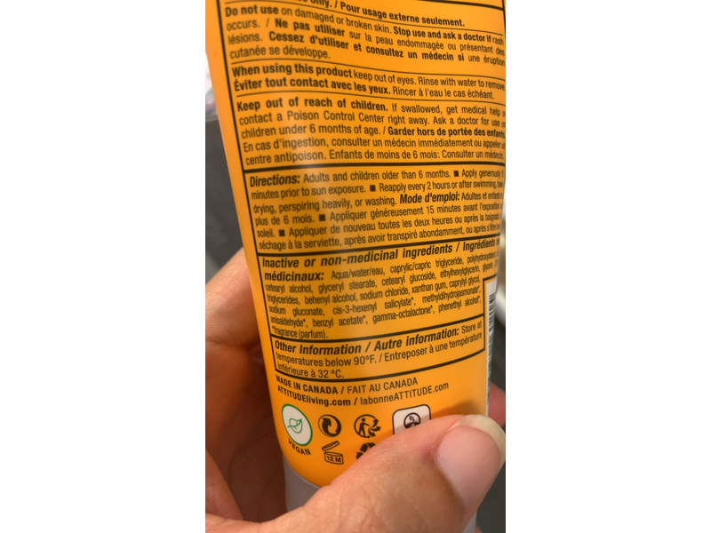 Attitude Mineral Sunscreen, Tropical, SPF 30, 5.2 oz/150 g