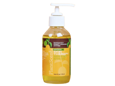 Sunleaf Naturals Plantscent Aroma+ Skin Therapy Soothing Body Oil, Bergamot Sweet Orange Amyris, 4 fl oz/115mL