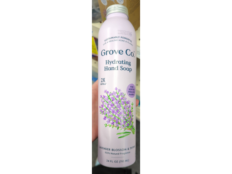 Grove Co. Hydrating Hand Soap Refill, Lavender & Thyme, 24 fl oz/710 mL