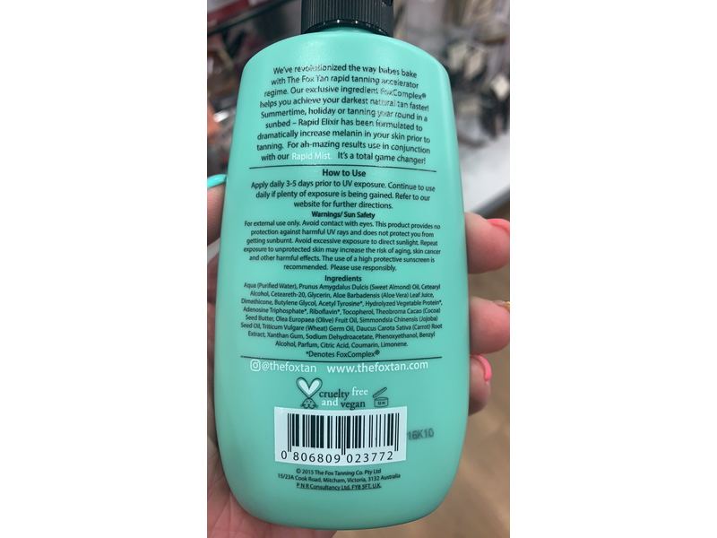 The Fox Tan Accelerate Rapid Elixir, 4 fl oz/120 mL