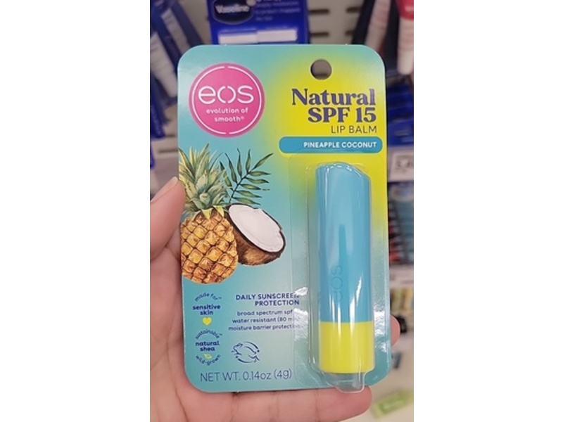eos Natural Lip Balm, SPF 15, Pineapple Coconut, 0.14 oz/4 g