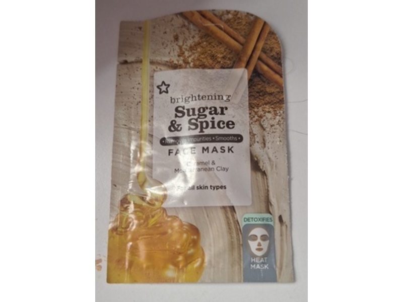 Superdrug Sugar & Spice Brightening Face Mask, Caramel & Mediterranean Clay, 10 mL