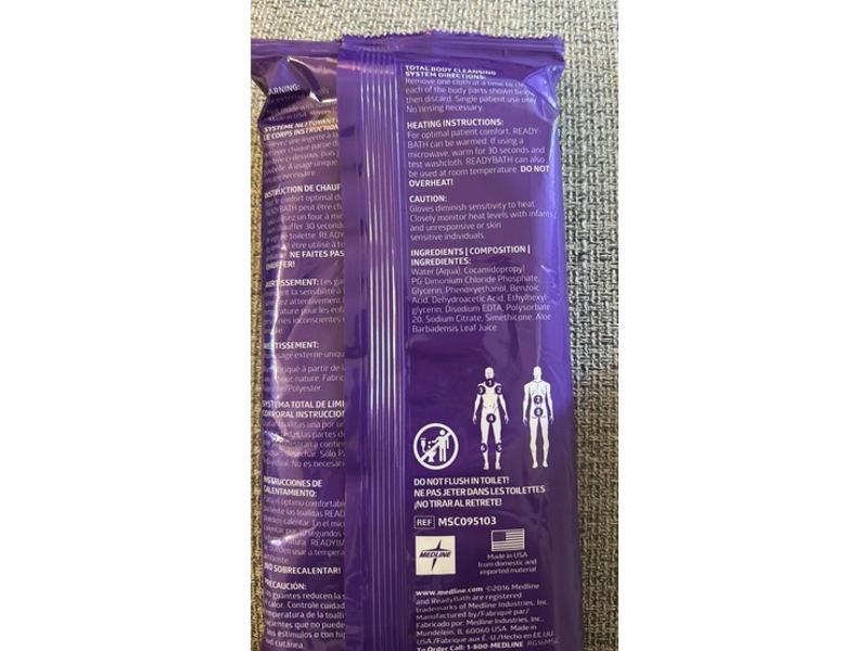 Medline Ready Bathing Cloth, 8 Count