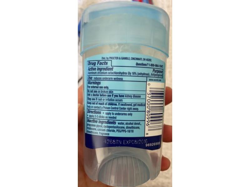 Secret Outlast Clear Gel Antiperspirant & Deodorant, Completely Clean Scent, 1.7 oz/48 g