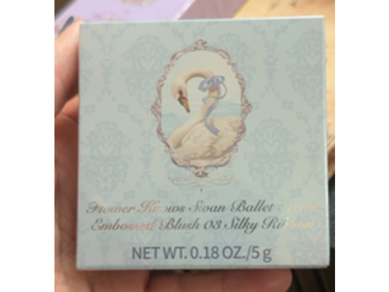 Flower Knows Swan Ballet Embossed Blush, 03 Silky Ribbon, 0.18 oz/5 g