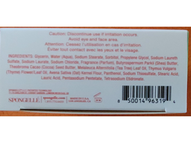 Spongelle Hand Defense Hand Wash, Thyme And Tea Tree Oil, 3.5 oz/99 g