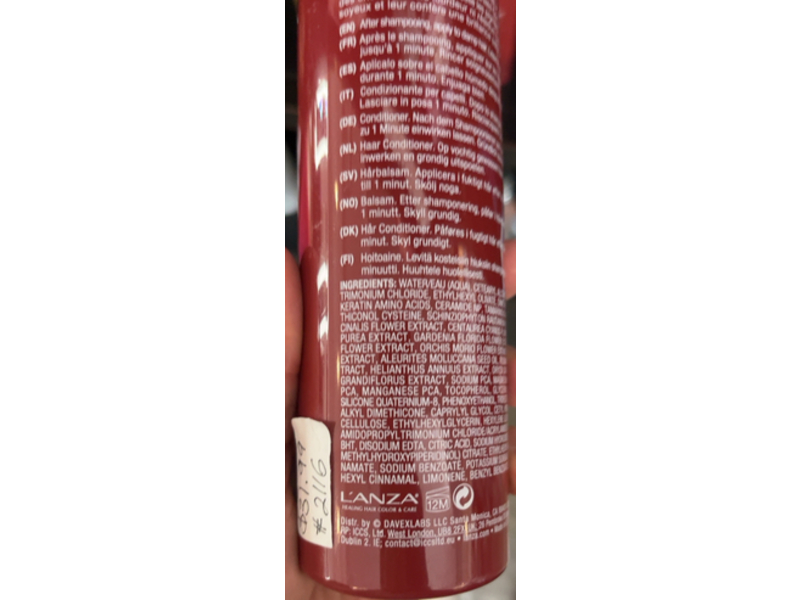 L'anza Healing Color Care Trauma Treatment Restorative Conditioner, 6.8 fl oz/200 mL