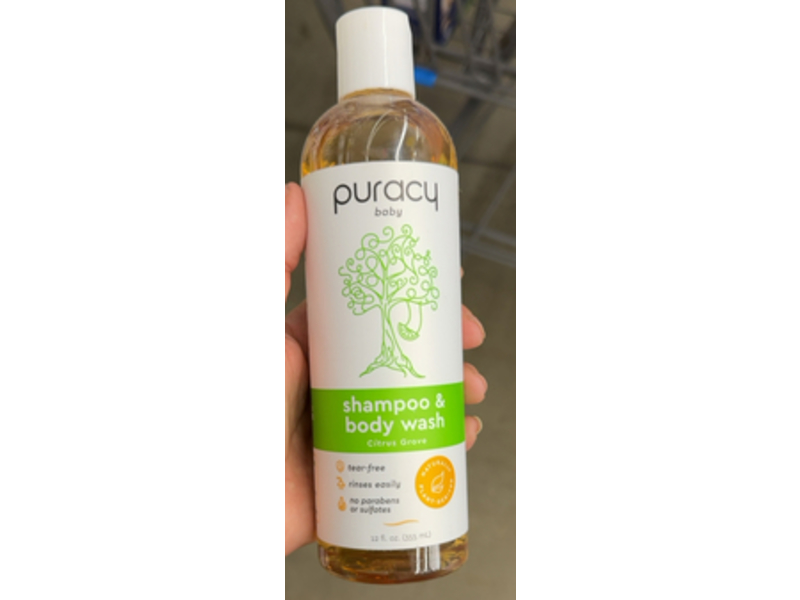 Puracy Baby Shampoo & Body Wash, Citrus Grove, 12 fl oz/355 mL