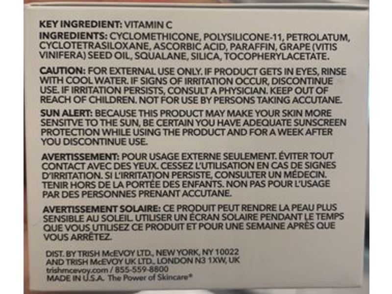 Trish McEvoy Even Skin Cream, Vitamin C, 1 oz/30 mL