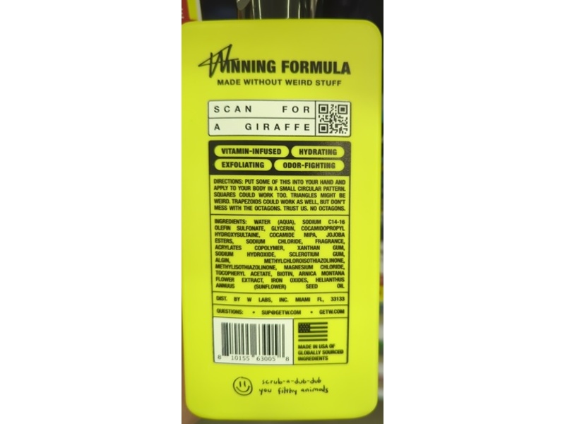 W Vitamin-Infused Body Wash, Original, 18 fl oz/532 mL