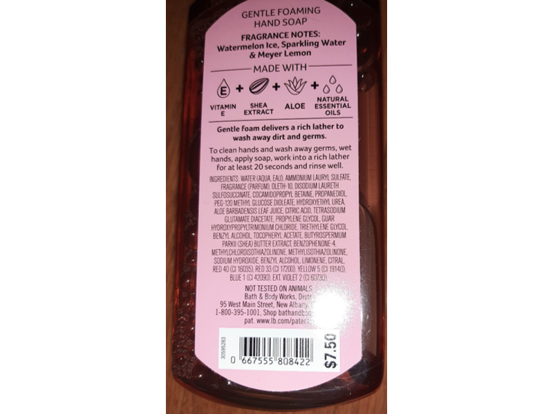 White Barn Gentle Foaming Hand Soap, Watermelon Lemonade, 8.75 fl oz/259 mL