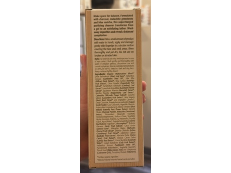 Eminence Organic Skin Care Charcoal Exfoliating Gel Cleanser, Malachite Gemstones, 5 fl oz/150 mL