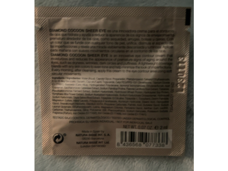 Natura Bisse Sheer Eye Cream, Diamond Cocoon, 0.07 oz/2 mL