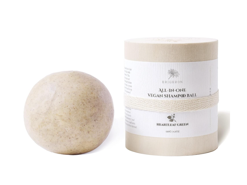 Erigeron All-In-One Shampoo Ball, Heartleaf Green, 4.2 oz/120 g
