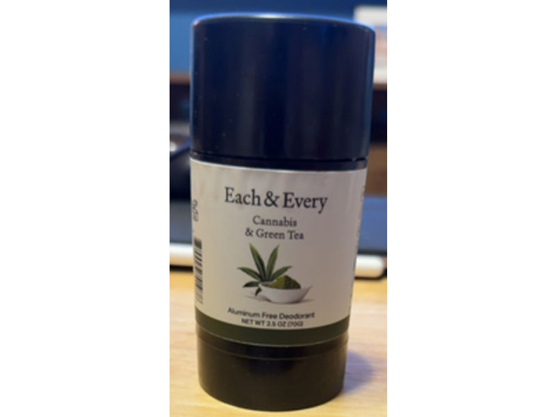 Each & Every Deodorant, Cannabis & Green Tea, 2.5 oz/70 g
