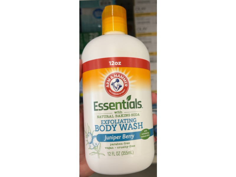 Arm & Hammer Essentials Exfoliating Body Wash, Juniper Berry, 12 fl oz/355 mL