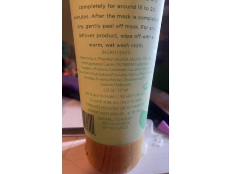 Livegreen Peel Off Face Mask, Cucumber & Mint, 6 fl oz/177 mL
