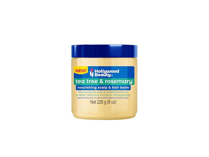 Hollywood Beauty Nourishing Scalp & Hair Balm, Tea Tree & Rosemary, 8 oz/226 g