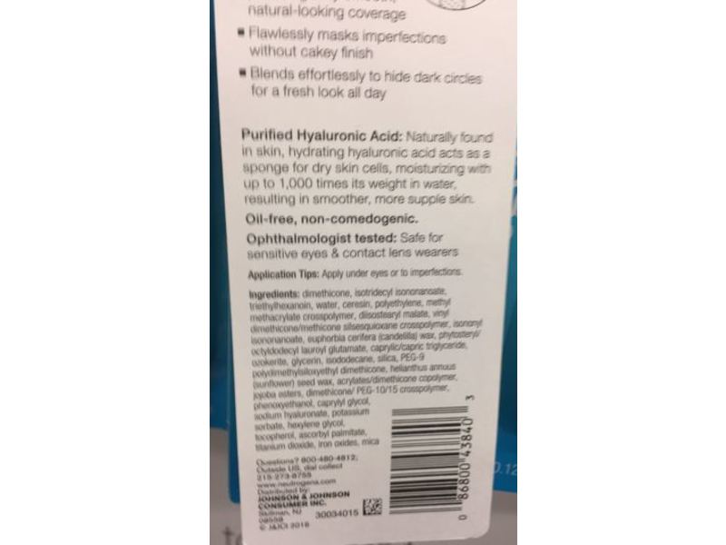 Neutrogena Hydro Boost Hydrating Concealer, 20 Light, 0.12 fl oz/3.4 g