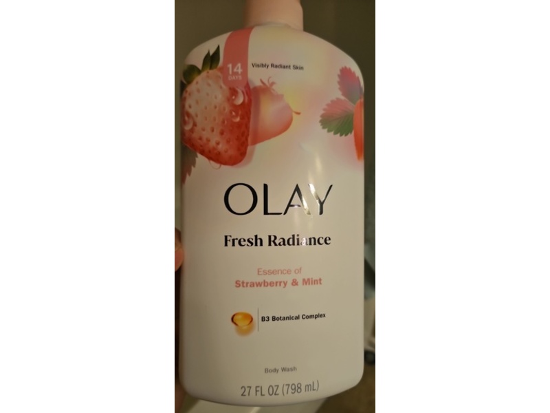 Olay Fresh Radiance Body Wash, Strawberry & Mint, 27 fl oz/798 mL
