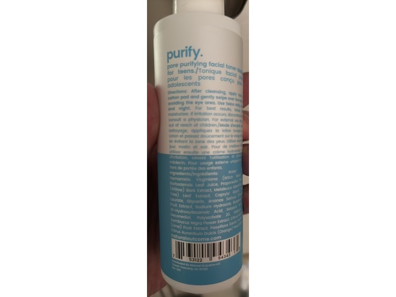 Natural Outcome Teen Skin Purifying Toner, 6.7 fl oz/200 mL