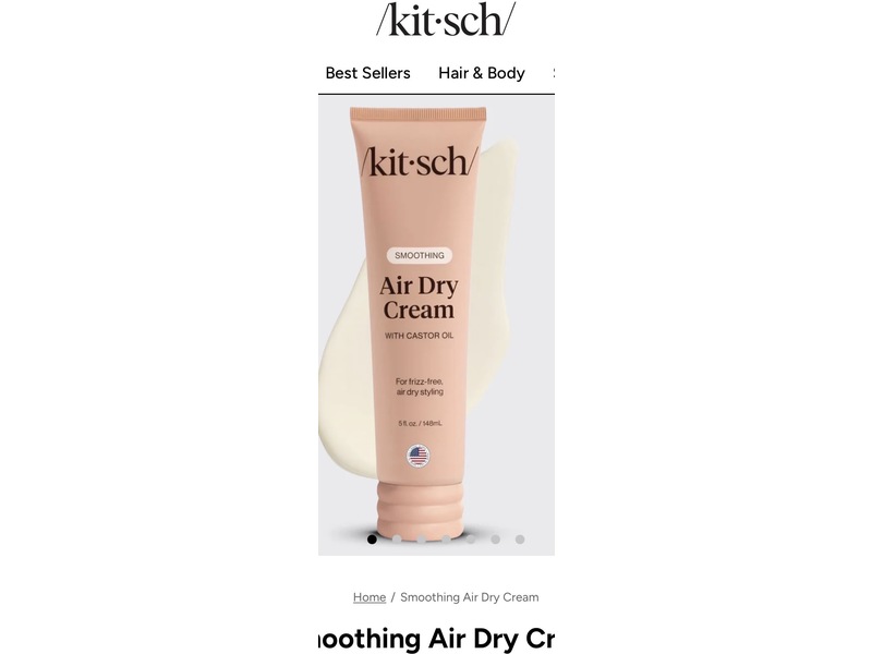 Kitsch Smoothing Air Dry Cream , Castor Oil, 5 fl oz/148 mL