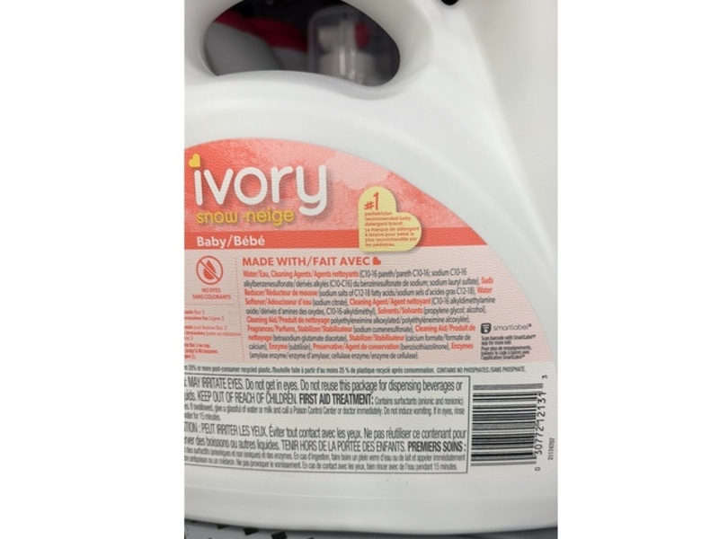 Ivory Snow Baby Detergent, 80 Loads, 3.1 L