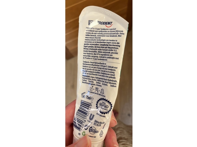 Prodent Junior Toothpaste, Mint, 75 mL