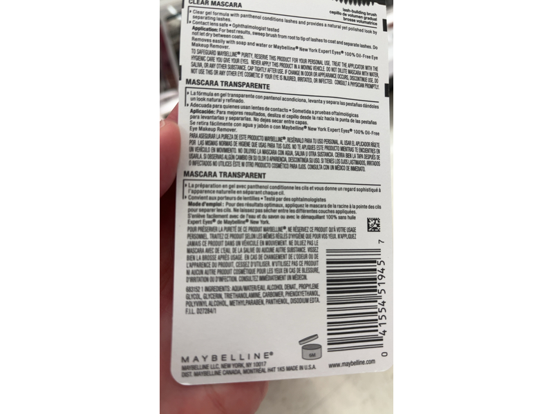 Maybelline New York Great Lash Mascara, 110 Clear Transparent, 0.44 fl oz/13.0 mL