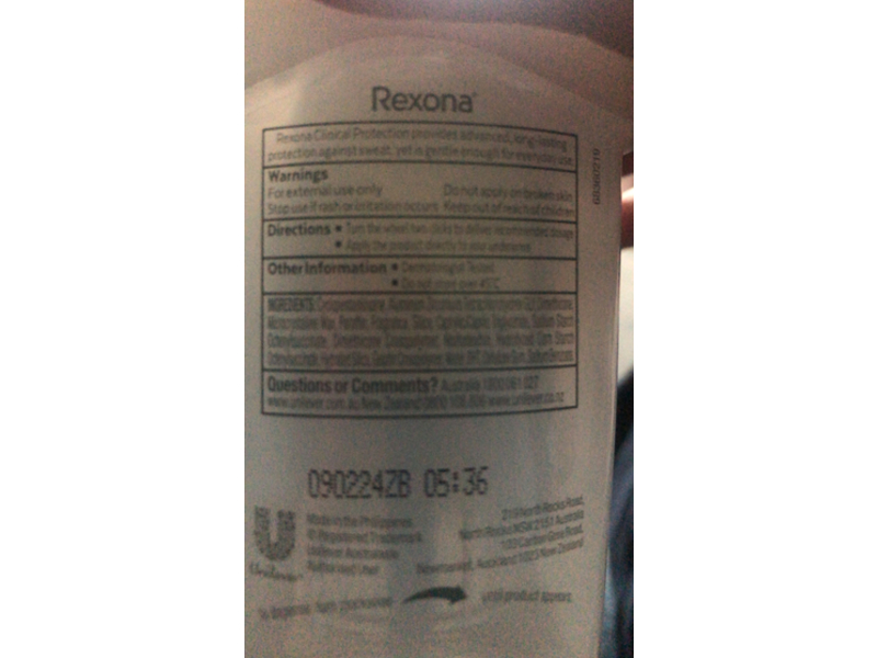 Rexona Clinical Protection Antiperspirant Cream, Gentle Dry, 45 mL