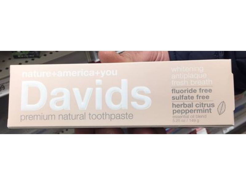 Davids Premium Natural Toothpaste, Herbal Citrus Peppermint, 5.25 oz/149 g