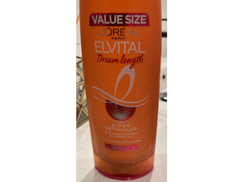 L'Oreal Paris Elvital Balsam Dream Length Super Detangler, Vegetable Keratin & Castor Oil, 400 mL