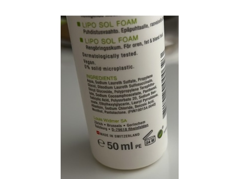 Louis Widmer Skin Apperal Cleansing Foam, 50 mL