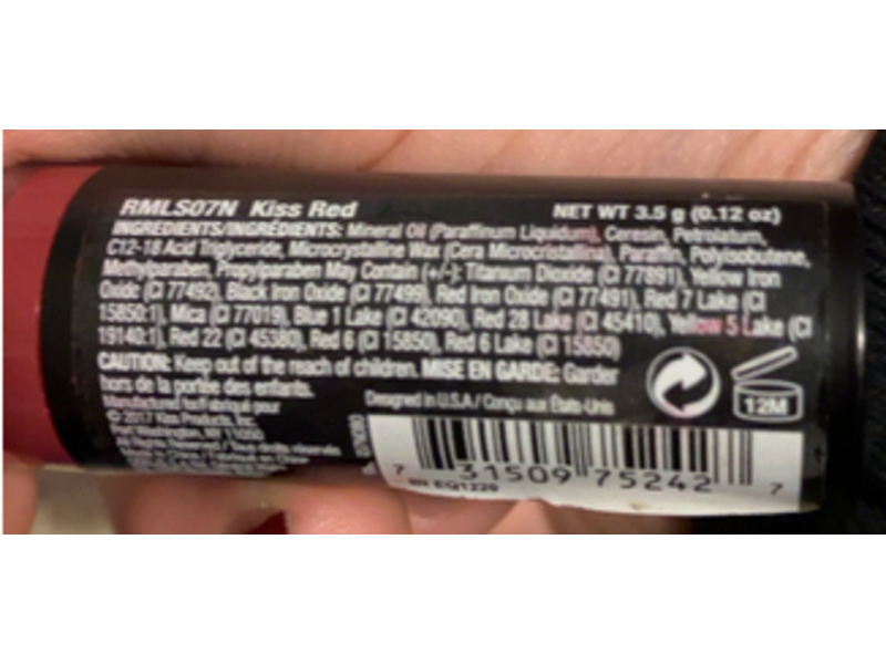 RK By Kiss Matte Lipstick, Kiss Red, 0.12 oz/3.5 g