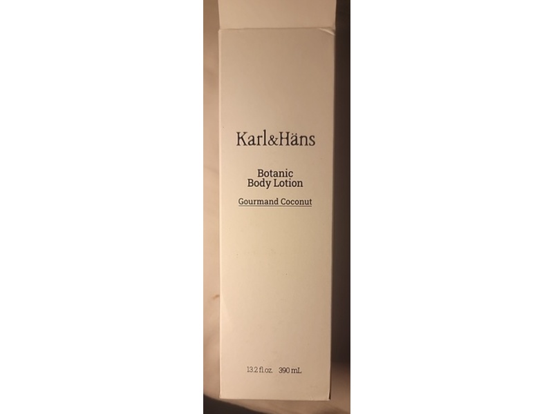 Karl&Hans Botanic Body Lotion, Gourmand Coconut, 13.2 fl oz/390 mL