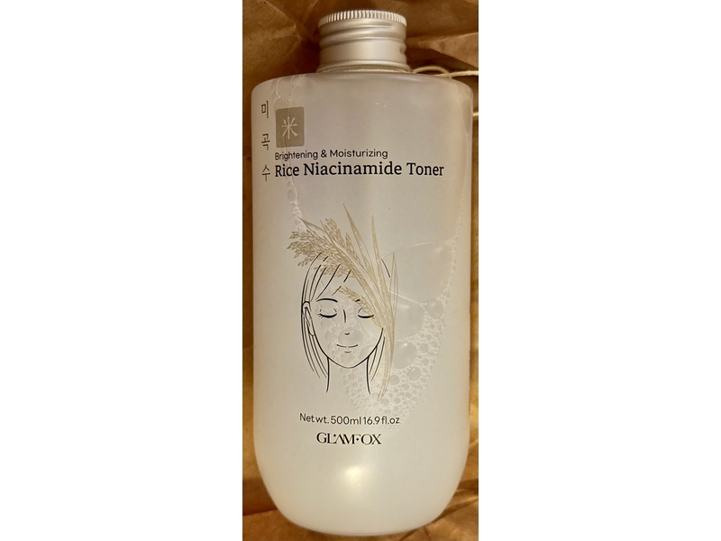 Glamfox Brightening & Moisturizing Toner, Rice Niacinamide, 16.9 fl oz/500 mL