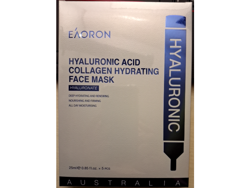 Eaoron Hyaluronic Acid Collagen Hydrating Face Mask, 0.85 fl oz/25 mL, 5 Count