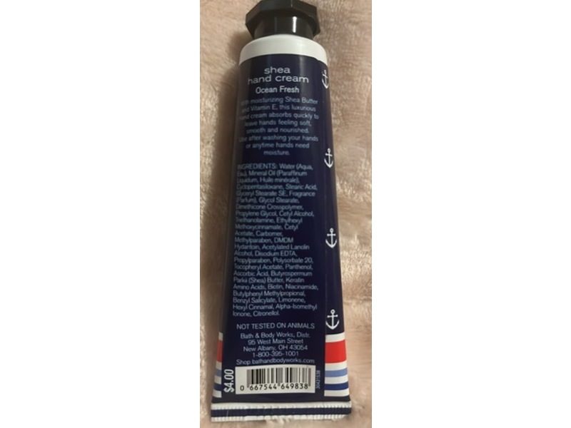 Bath & Body Works Shea Butter Hand Cream, Sea Spray, 1 fl oz/29 mL