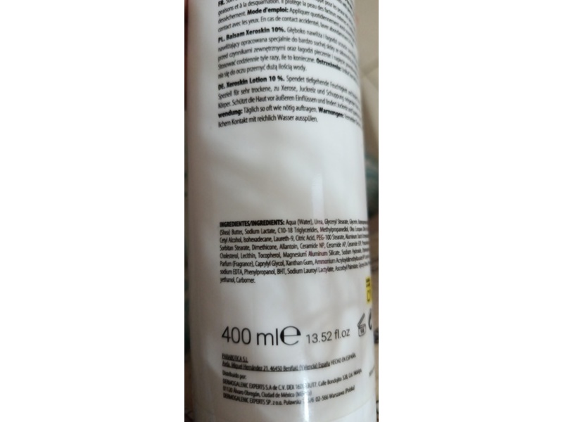 Parabotica Xeroskin Lotion, Urea 10%, 13.52 fl oz/400 mL