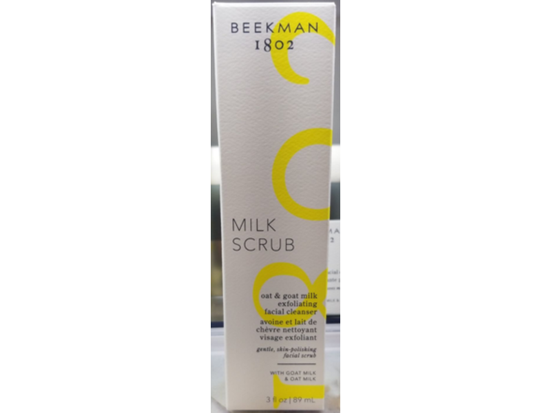 Beekman 1802 Milk Scrub Exfoliating Cleanser, Oat + Goat Milk, 3 fl oz/89 mL