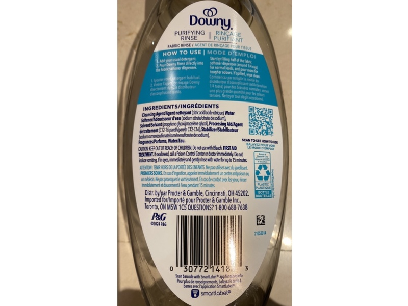 Downy Purifying Rinse, Cool Cotton, 473 mL