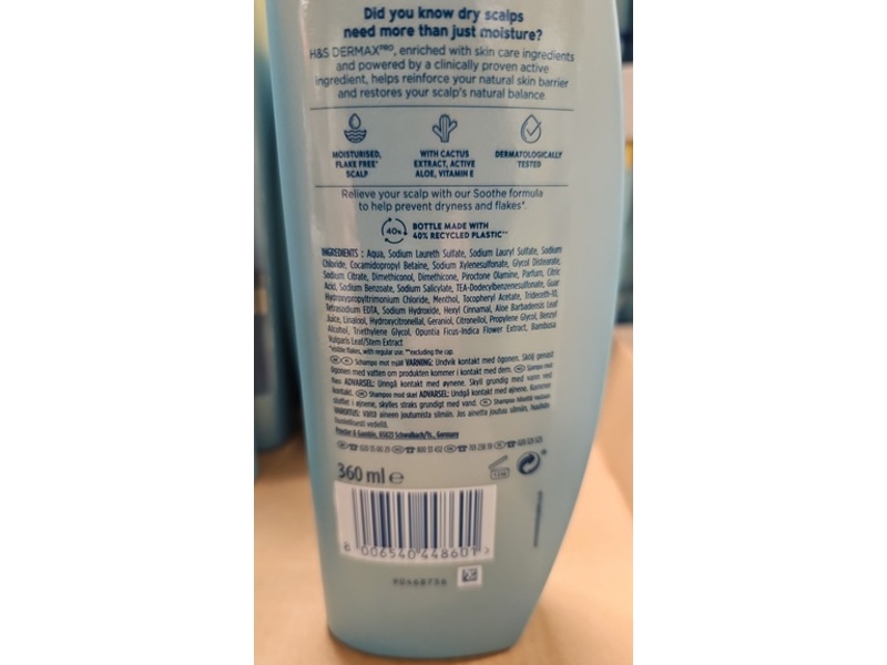 Head & Shoulders Dermax Pro Scalp Care Anti-Dandruff Shampoo, Soothe, 360 mL