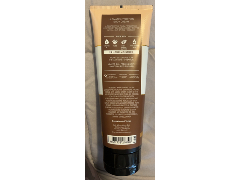Bath & Body Works Coffee & Whiskey Ultimate Hydration Body Cream, Shea Butter + Hyaluronic Acid, 8 oz/226 g