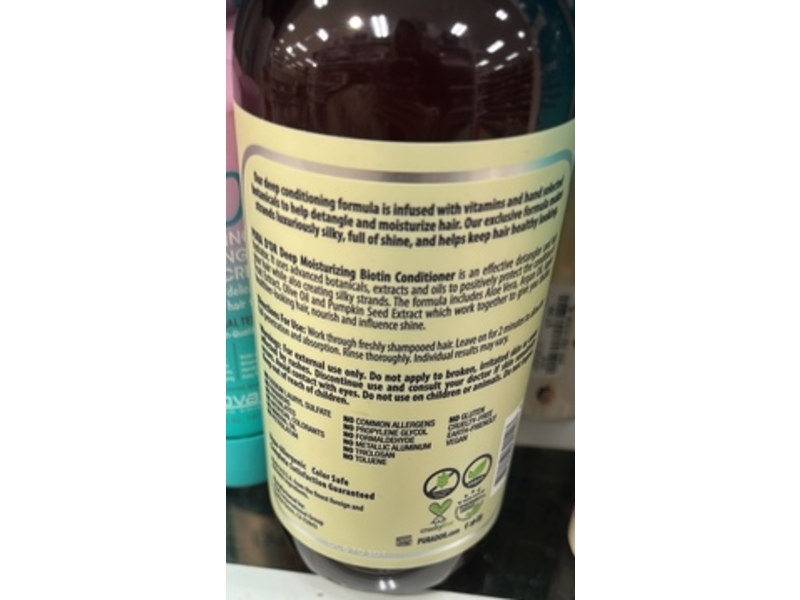 Pura D'or Deep Moisturizing Biotin Conditioner, Aloe Vera, 24 fl oz/709 mL